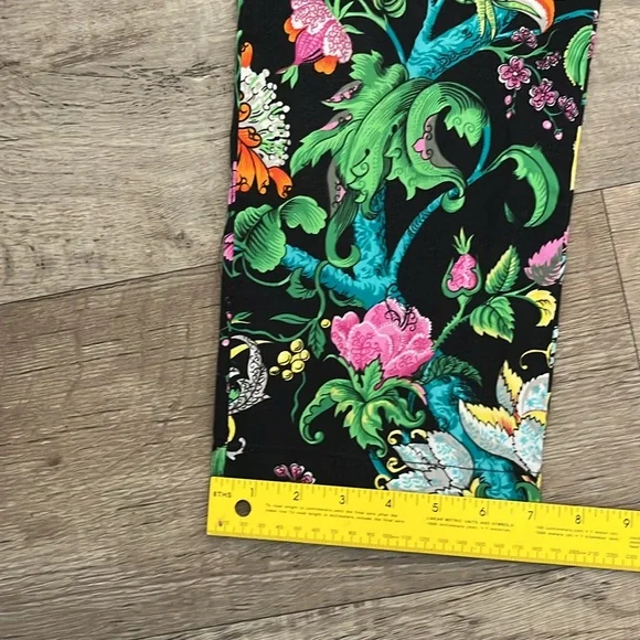 Vintage Staples Slacks Pants Black Vibrant Floral Print Size 6 - Picture 11 of 12
